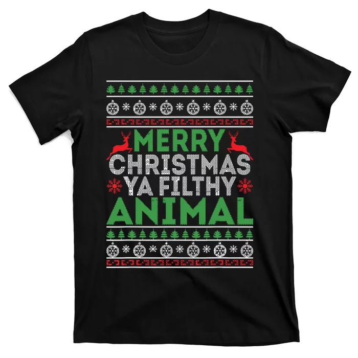 Merry Xmas Yafilthy Animal Funny Christmas Pajama T-Shirt