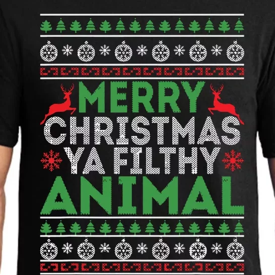 Merry Xmas Yafilthy Animal Funny Christmas Pajama Pajama Set