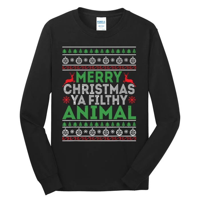 Merry Xmas Yafilthy Animal Funny Christmas Pajama Tall Long Sleeve T-Shirt