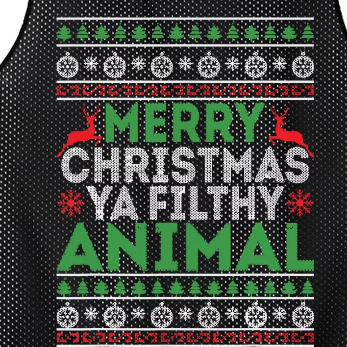 Merry Xmas Yafilthy Animal Funny Christmas Pajama Mesh Reversible Basketball Jersey Tank