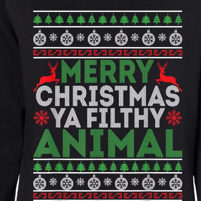 Merry Xmas ya-filthy animal funny christmas pajama Womens California Wash Sweatshirt