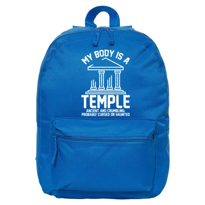 My Body Is A Temple Ancient Crumbling Probably Cursed Haunted 16 in Basic Backpack