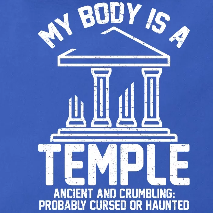 My Body Is A Temple Ancient Crumbling Probably Cursed Haunted Zip Tote Bag