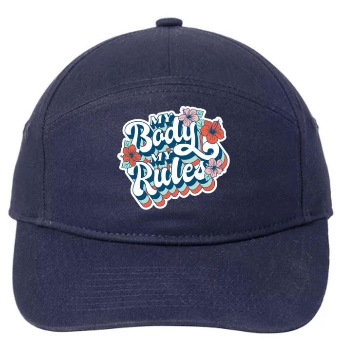 My Body My Rules Floral 7-Panel Snapback Hat