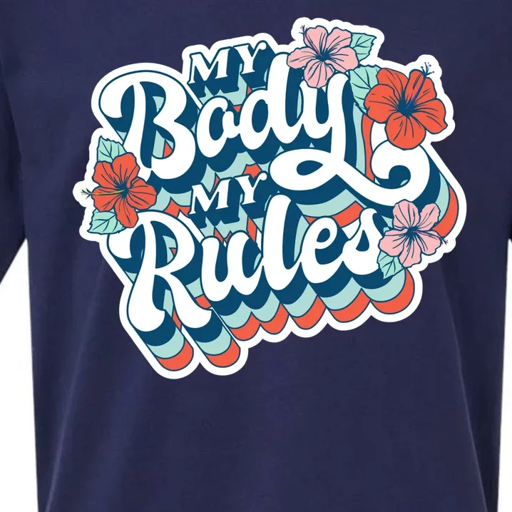 My Body My Rules Floral Sueded Cloud Jersey T-Shirt