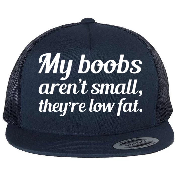 My Boobs Aren't Small They're Low Fat Flat Bill Trucker Hat