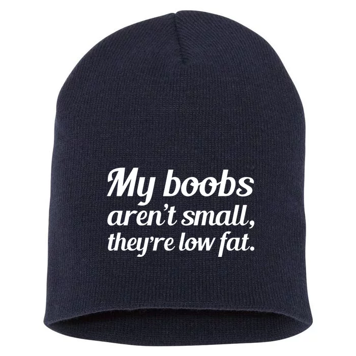 My Boobs Arent Small Theyre Low Fat Short Acrylic Beanie Teeshirtpalace 6381