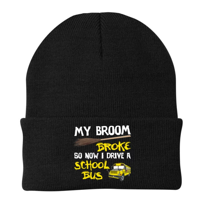 My Broom Broke Drive School Bus Knit Cap Winter Beanie