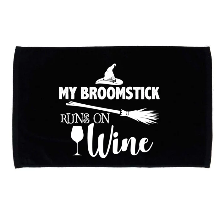 My Broomstick Runs On Wine Microfiber Hand Towel