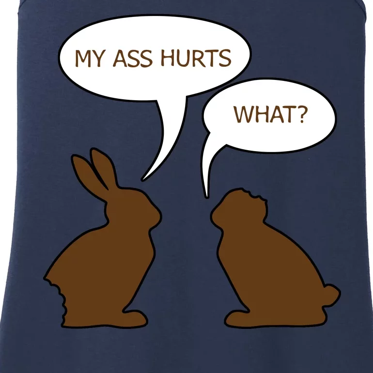 My Butt Hurts Funny Easter Chocolate Bunny Ladies Essential Tank