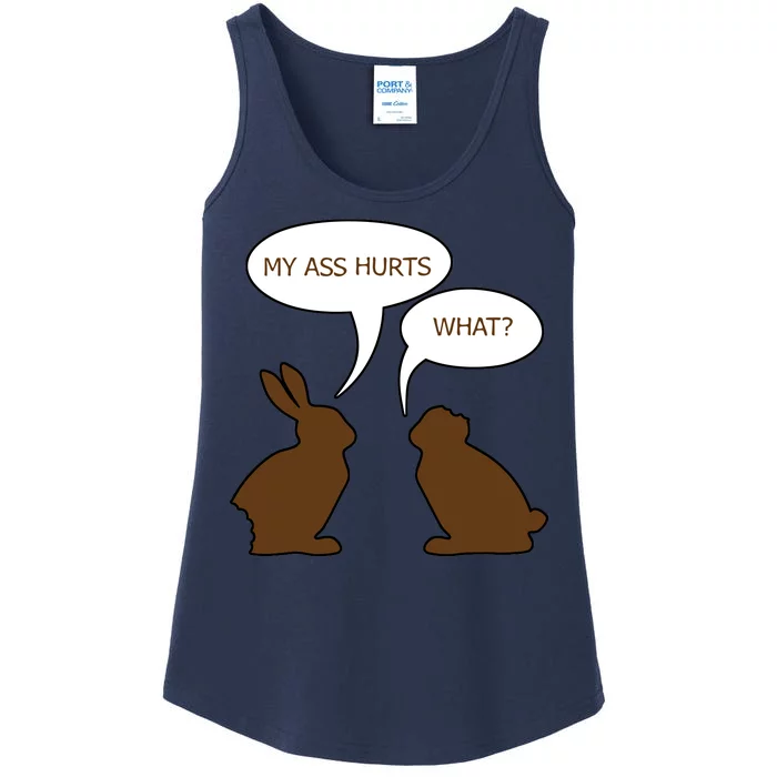 My Butt Hurts Funny Easter Chocolate Bunny Ladies Essential Tank