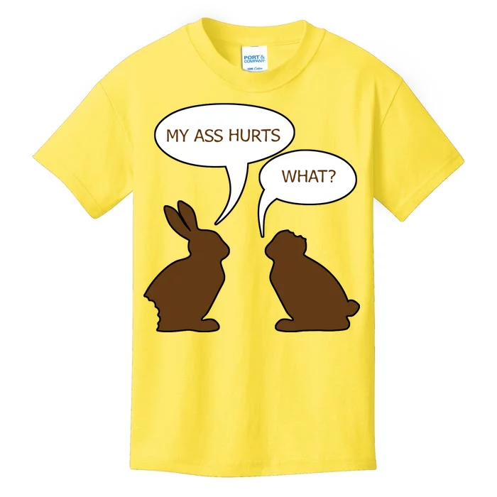 My Butt Hurts Funny Easter Chocolate Bunny Kids T-Shirt