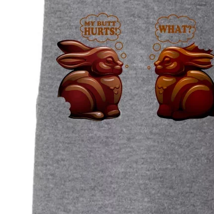 My Butt Hurts! What? Funny Easter Chocolate Bunny Bunnies Doggie 3-End Fleece Hoodie