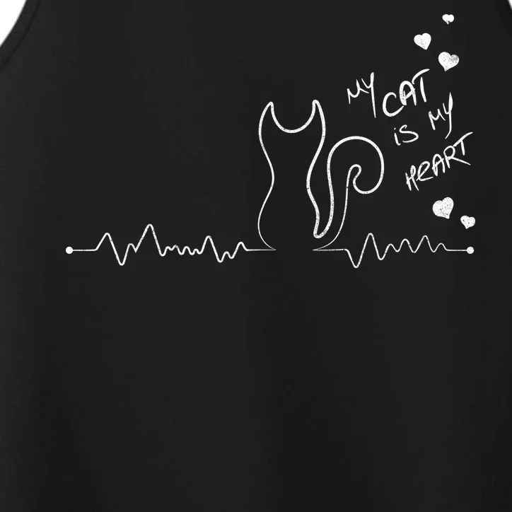 My Cat Is My heart Pulse Performance Tank