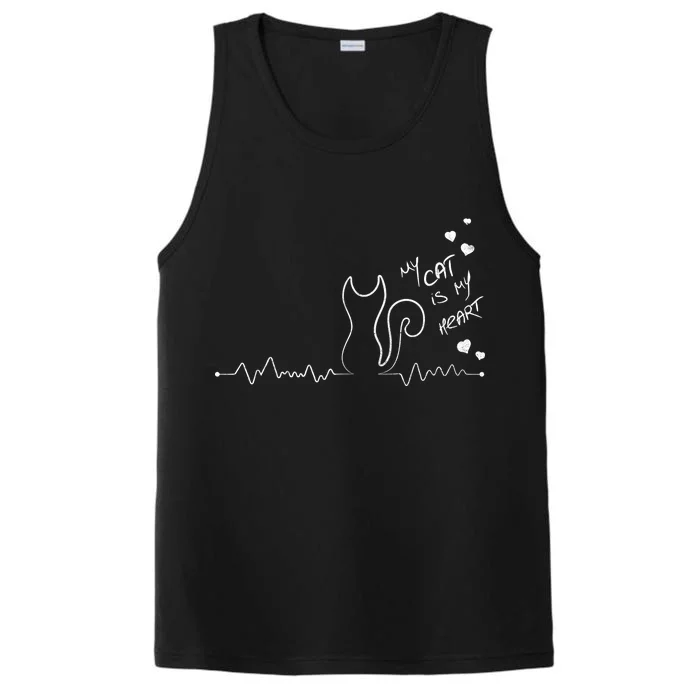 My Cat Is My heart Pulse Performance Tank