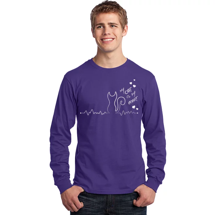 My Cat Is My heart Pulse Long Sleeve Shirt