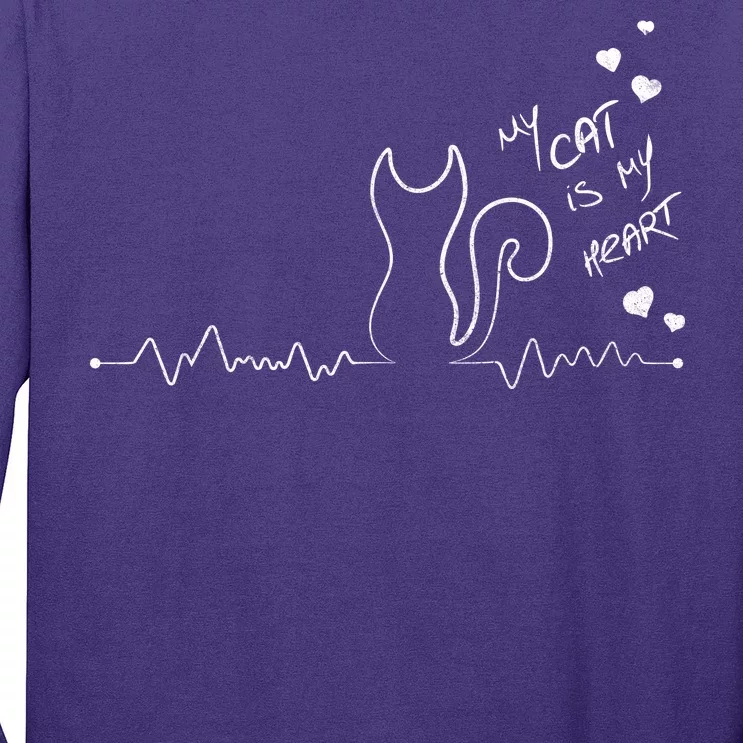 My Cat Is My heart Pulse Long Sleeve Shirt