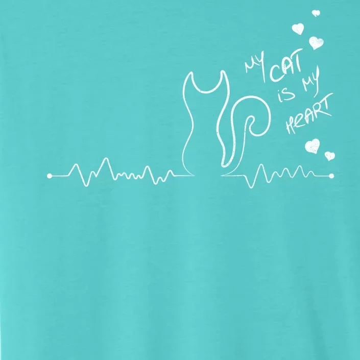 My Cat Is My heart Pulse ChromaSoft Performance T-Shirt