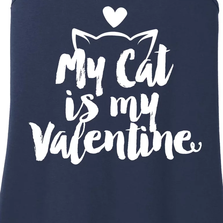 My Cat Is My Valentine Funny Cute Ladies Essential Tank