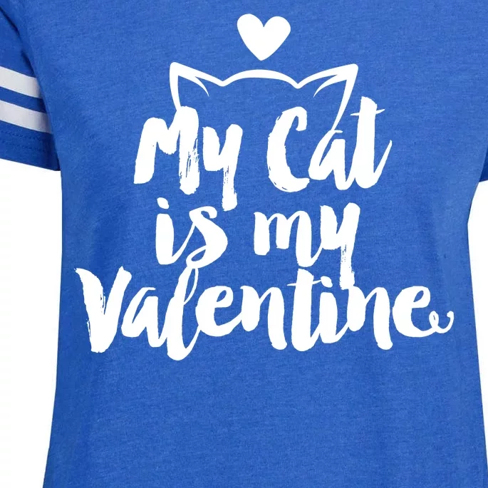 My Cat Is My Valentine Funny Cute Enza Ladies Jersey Football T-Shirt