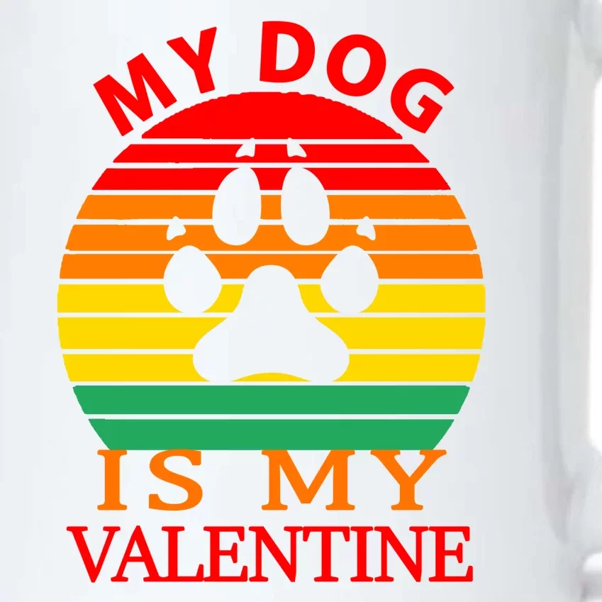 My Dog Is My Valentine Retro Black Color Changing Mug