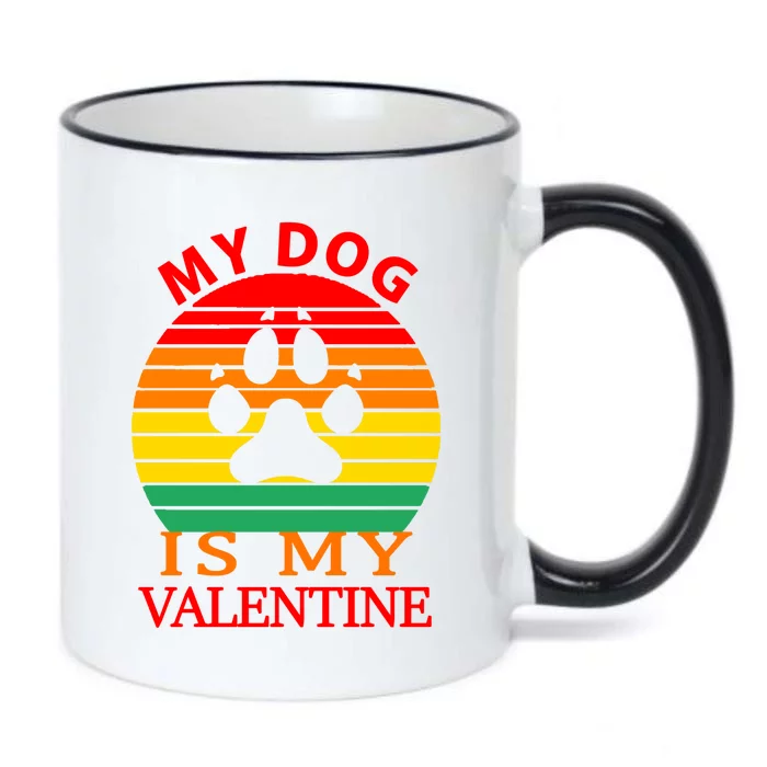 My Dog Is My Valentine Retro Black Color Changing Mug