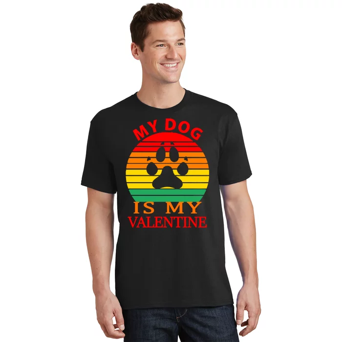 My Dog Is My Valentine Retro T-Shirt