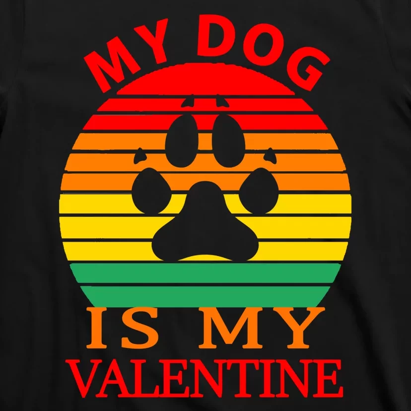 My Dog Is My Valentine Retro T-Shirt