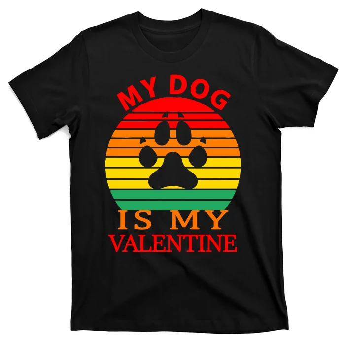 My Dog Is My Valentine Retro T-Shirt