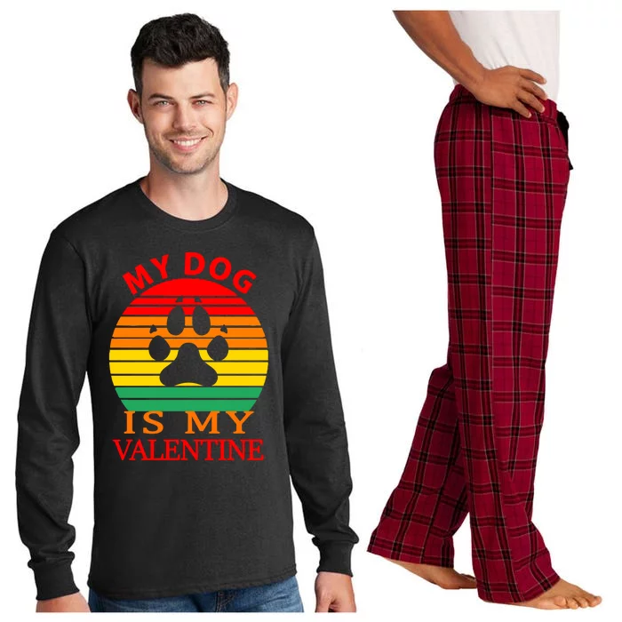 My Dog Is My Valentine Retro Long Sleeve Pajama Set