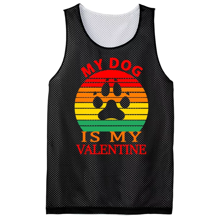 My Dog Is My Valentine Retro Mesh Reversible Basketball Jersey Tank