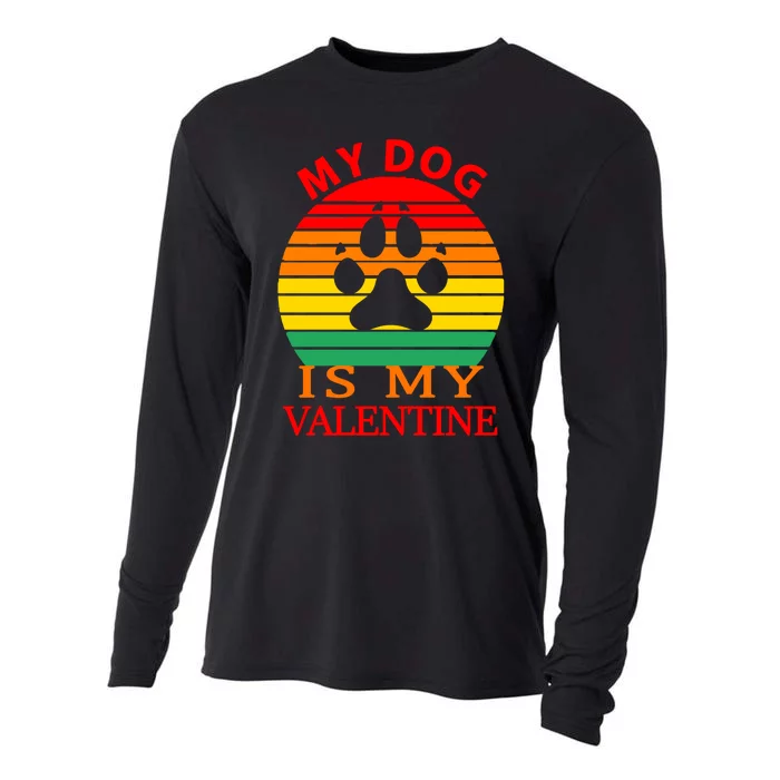 My Dog Is My Valentine Retro Cooling Performance Long Sleeve Crew