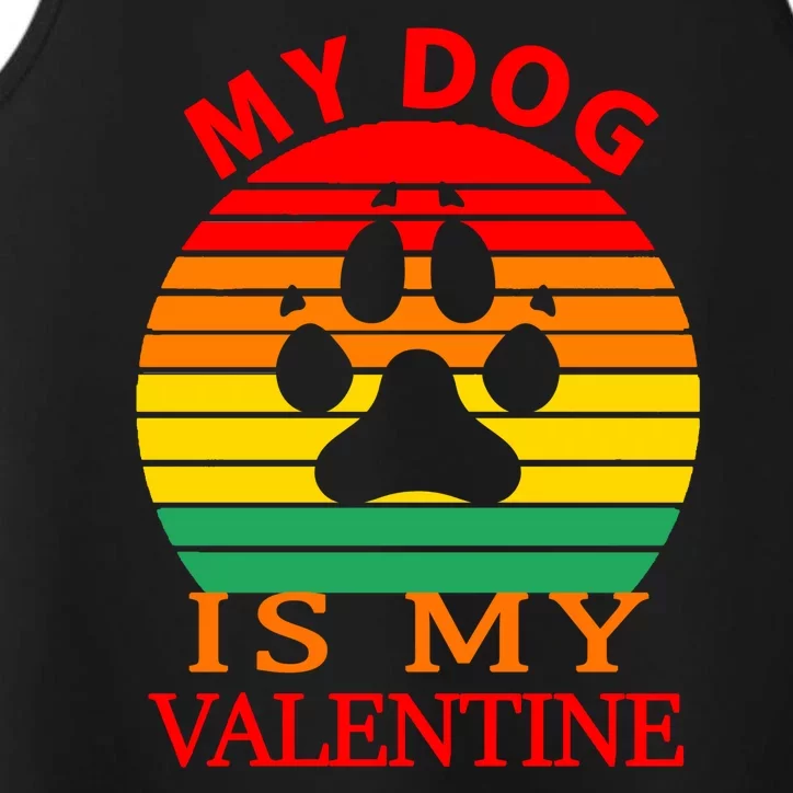 My Dog Is My Valentine Retro Performance Tank