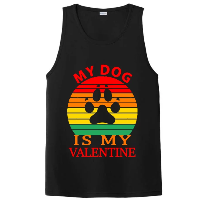 My Dog Is My Valentine Retro Performance Tank