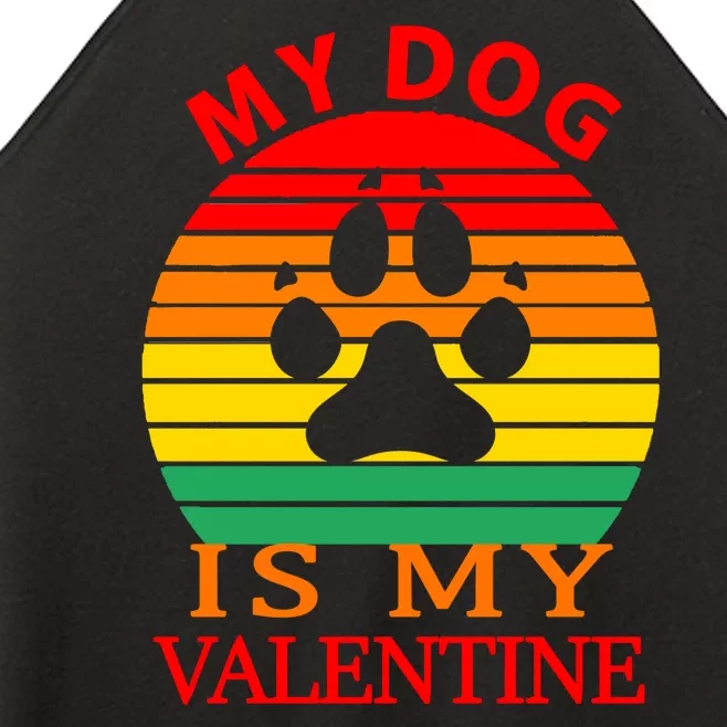 My Dog Is My Valentine Retro Women’s Perfect Tri Rocker Tank