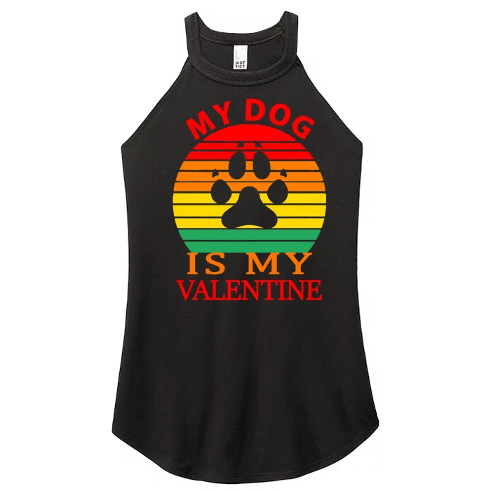 My Dog Is My Valentine Retro Women’s Perfect Tri Rocker Tank