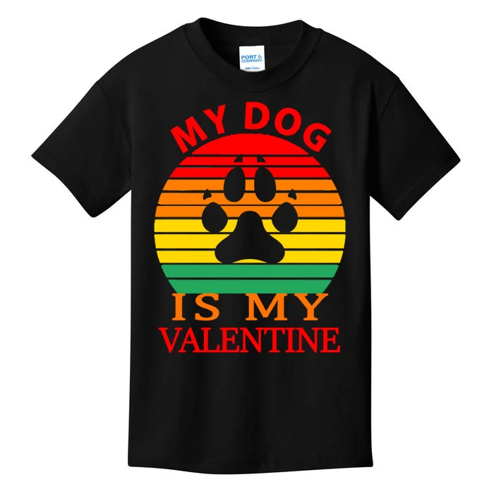 My Dog Is My Valentine Retro Kids T-Shirt