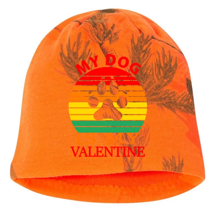 My Dog Is My Valentine Retro Kati - Camo Knit Beanie