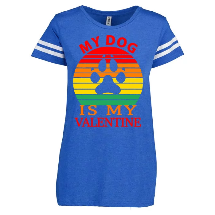 My Dog Is My Valentine Retro Enza Ladies Jersey Football T-Shirt