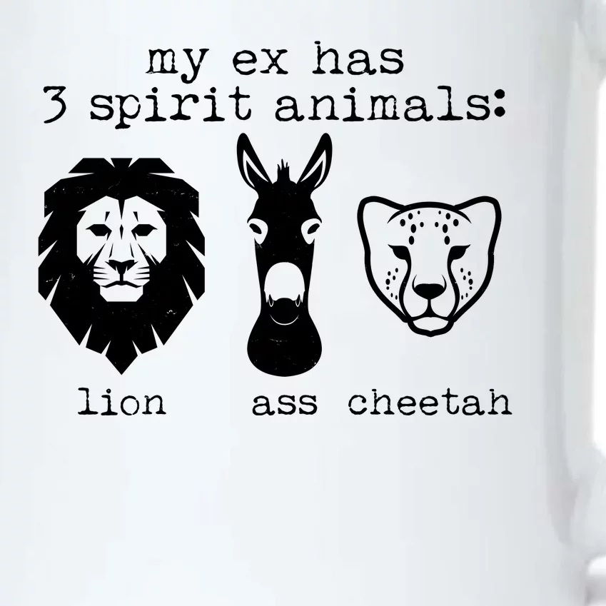 My Ex Has Three Spirit Animals Lion Ass Cheetah Black Color Changing Mug