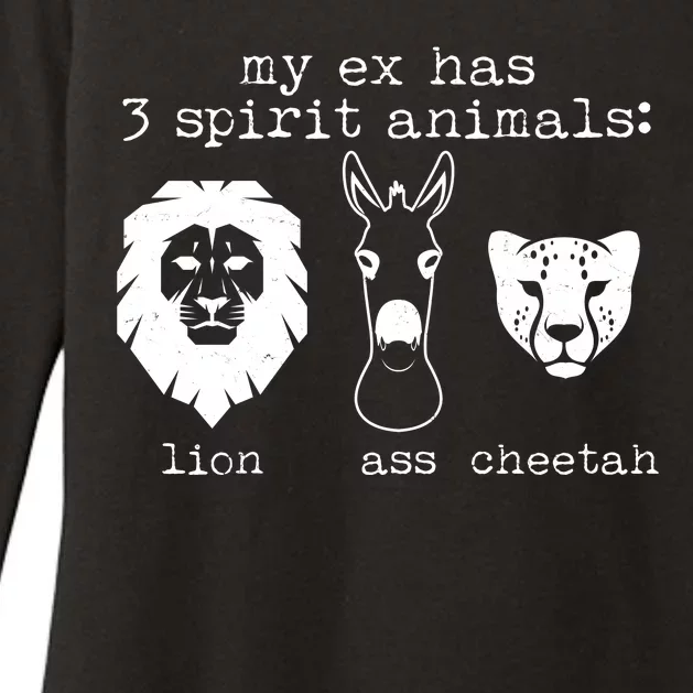 My Ex Has Three Spirit Animals Lion Ass Cheetah Womens CVC Long Sleeve Shirt