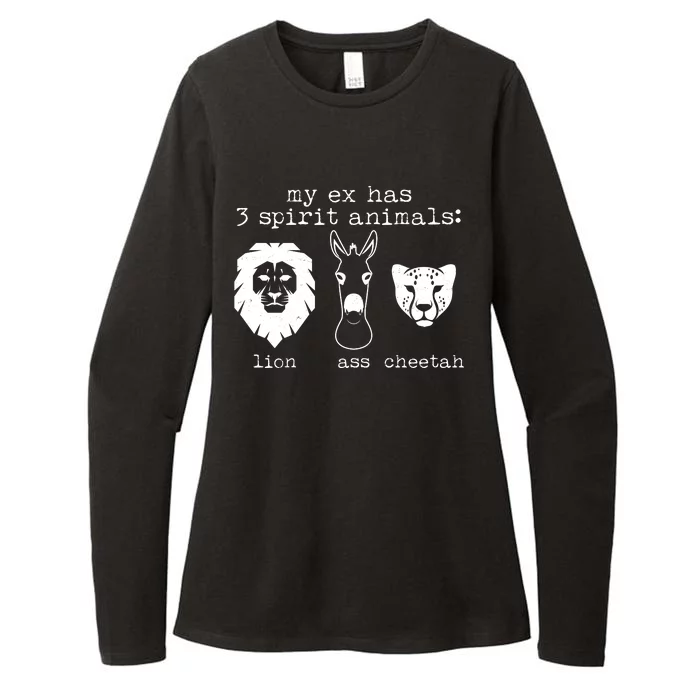 My Ex Has Three Spirit Animals Lion Ass Cheetah Womens CVC Long Sleeve Shirt