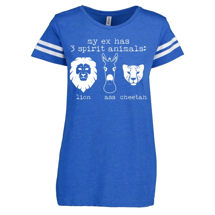 My Ex Has Three Spirit Animals Lion Ass Cheetah Enza Ladies Jersey Football T-Shirt