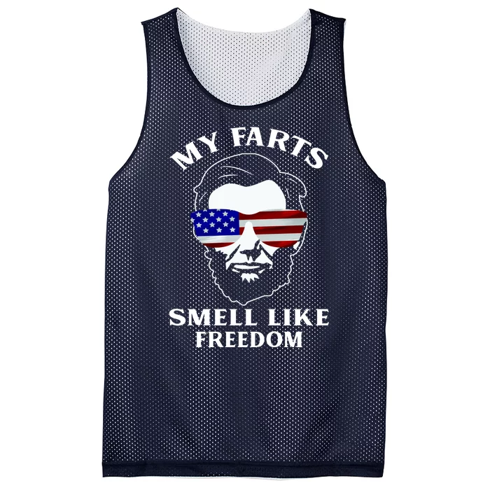 My Farts Smell Like Freedom Abraham Lincoln Mesh Reversible Basketball Jersey Tank