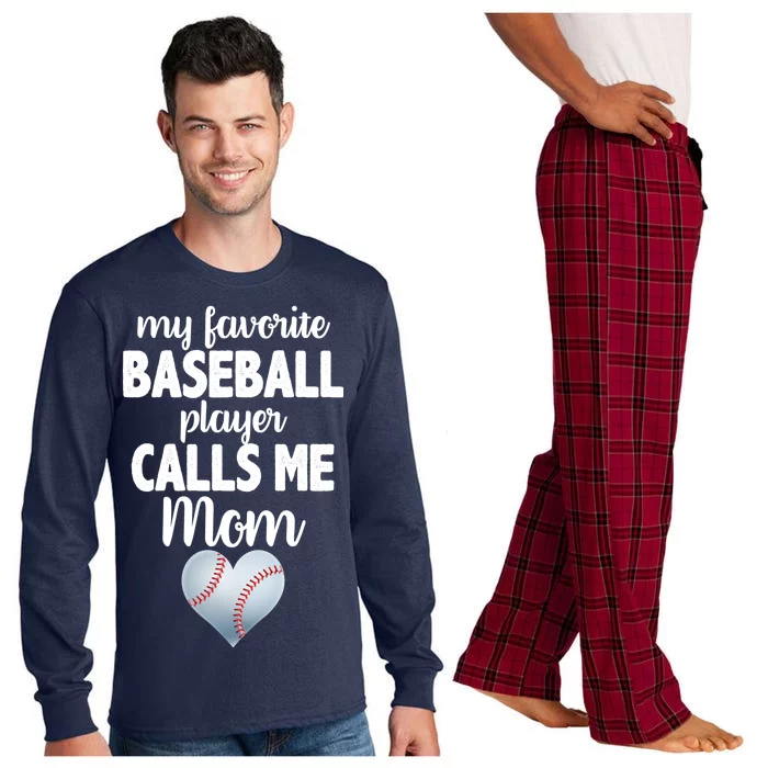 My Favorite Baseball Player Calls Me Mom Long Sleeve Pajama Set