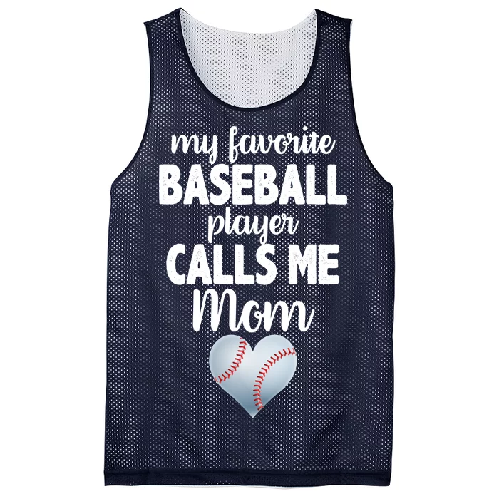 My Favorite Baseball Player Calls Me Mom Mesh Reversible Basketball Jersey Tank