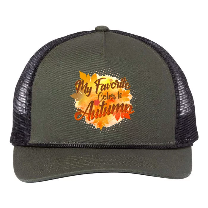 My Favorite Color Is Autumn Retro Rope Trucker Hat Cap