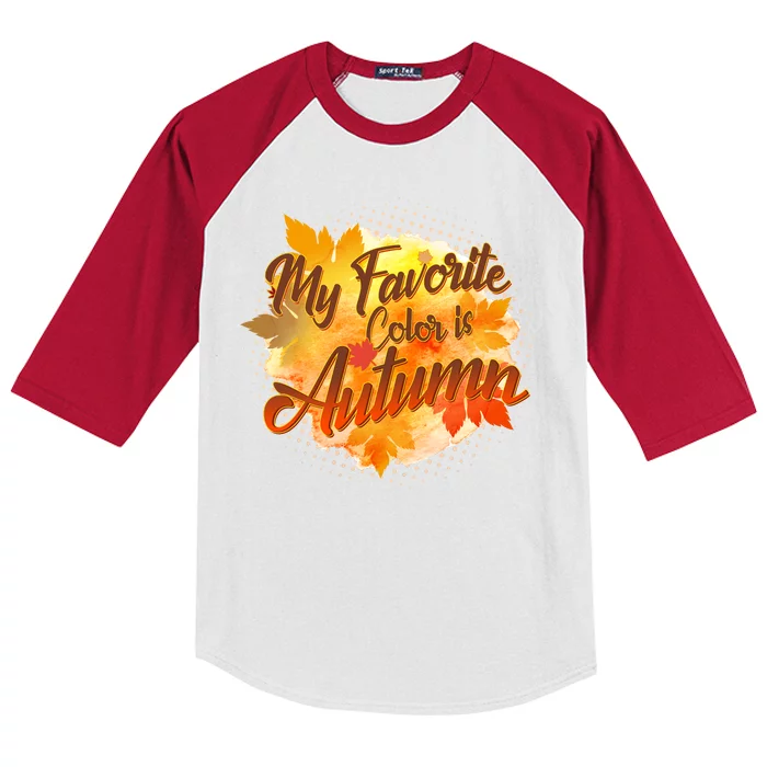 My Favorite Color Is Autumn Kids Colorblock Raglan Jersey