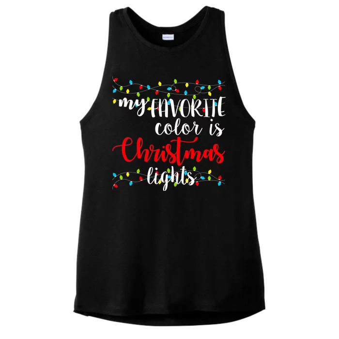 My Favorite Color Is Christmas Lights Ladies Tri-Blend Wicking Tank