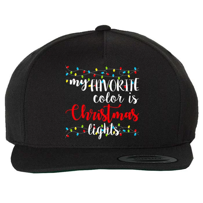 My Favorite Color Is Christmas Lights Wool Snapback Cap